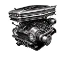 engine v8 chevy impala tattoo design idea