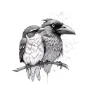 The mockingbird & The crow by hardy tattoo design idea