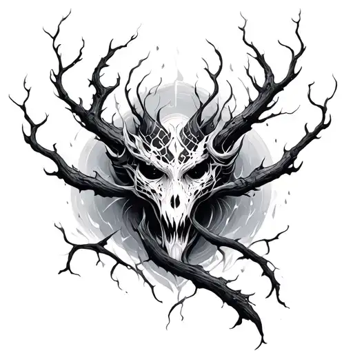 kintsugi totem bandage fog tattoo design idea