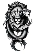 pisces, cancer, virgo and leo zodiac sign incorporated tattoo design idea