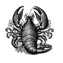 Cajun theme featuring crawfish, gator, beads, fleur de lis, Mardi Gras  tattoo design idea