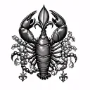 Cajun theme featuring crawfish, gator, beads, fleur de lis, Mardi Gras  tattoo design idea