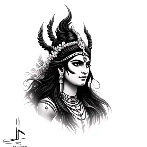 shiva kali tattoo design idea