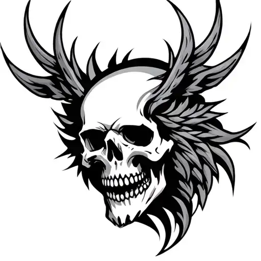 hockey skulls, tribal Sagittarius tattoo design idea
