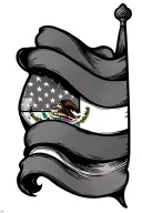 Mexican, American, Guatemalan flag intertwined tattoo design idea