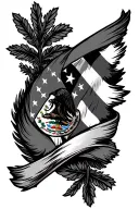 Mexican, American, Guatemalan flag intertwined tattoo design idea