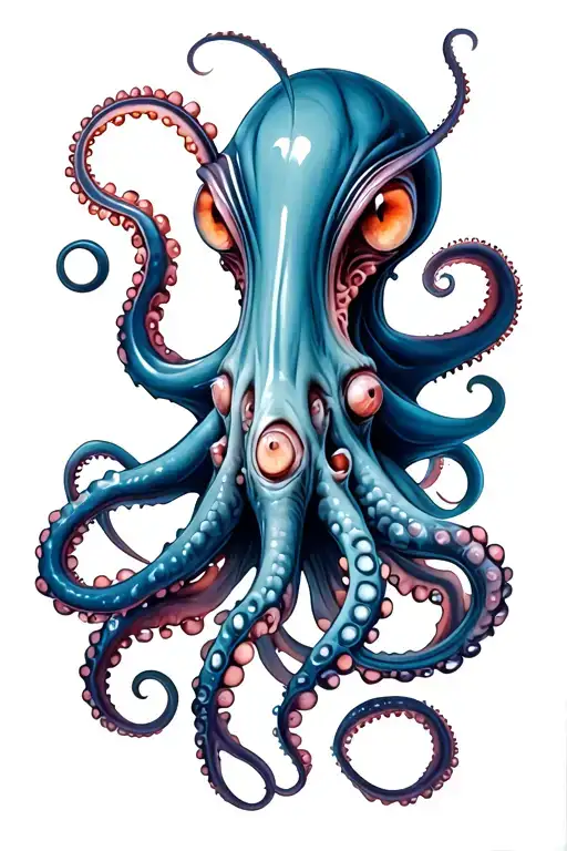 biomech octopus tattoo design idea