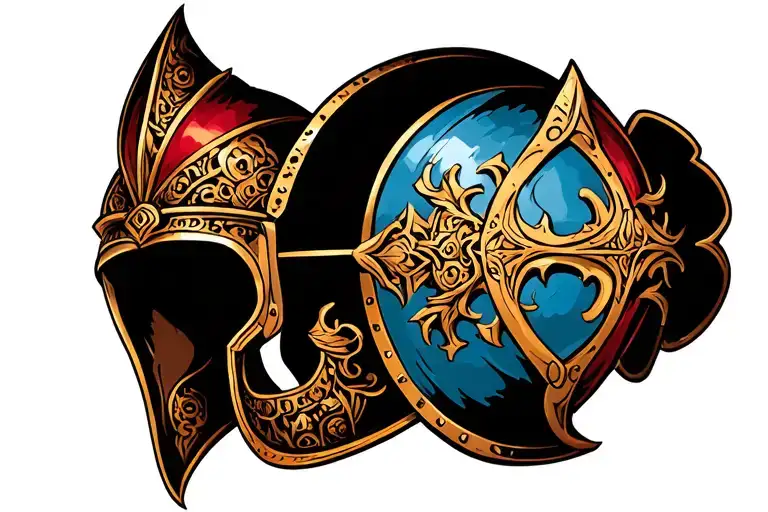 Anglo Saxon helmet tattoo design idea