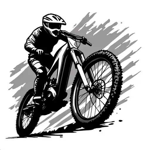 mountain bike silhouette tattoo design idea