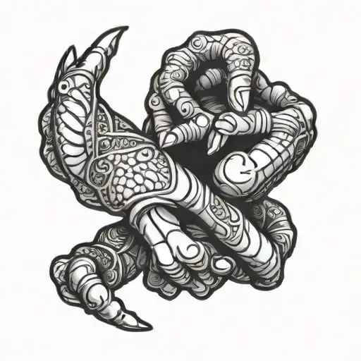 Lesbian hand choking each other tattoo design idea