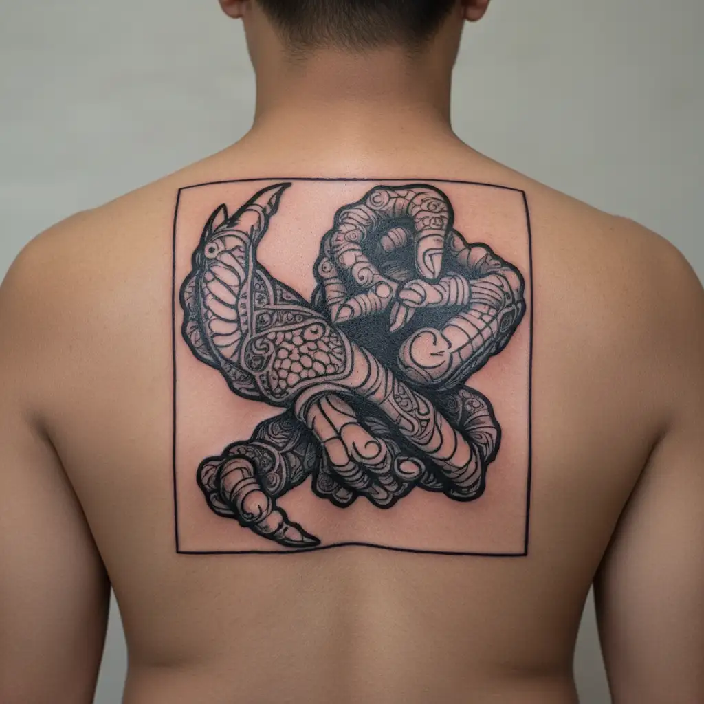 Lesbian hand choking each other tattoo design idea