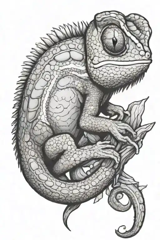 chameleon tattoo design idea