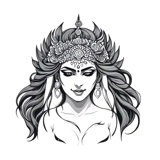 kali goddess sexy fit tattoo design idea