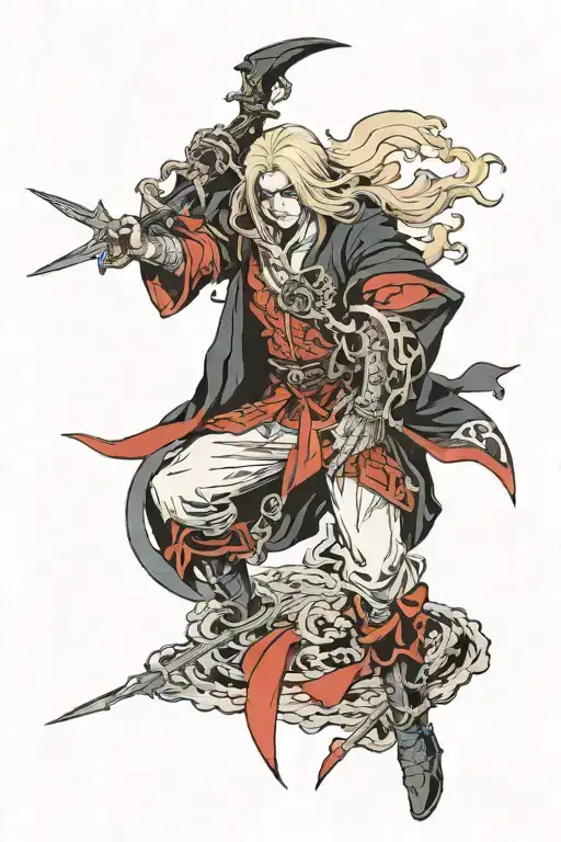 Alucard Castlevania moon rising tattoo design idea