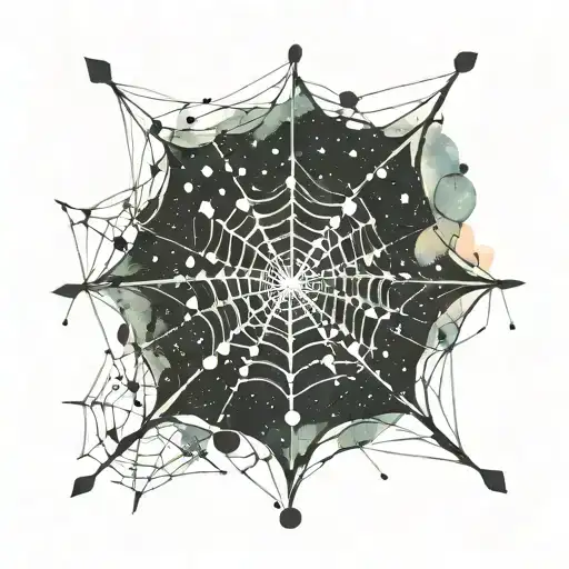 Sagittarius constellation intertwined by spider webs tattoo design idea