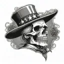 uncle sam skeleton tattoo design idea