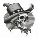 uncle sam skeleton tattoo design idea