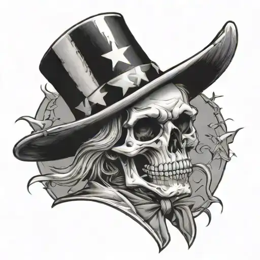 uncle sam skeleton tattoo design idea