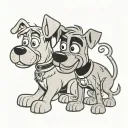 Shaggy and Scooby doo traditional style black and grey tattoo design idea