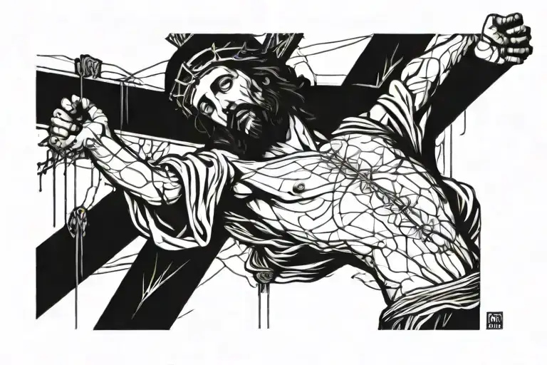 jesus christ crucifixion tattoo design idea