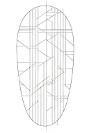 vertical lines going vertical down upper arm tattoo design idea