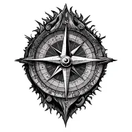 true north compass tattoo design idea