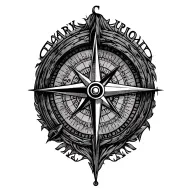 true north compass tattoo design idea