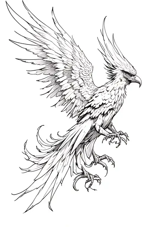 phoenix rising from the ashes tattoo design idea