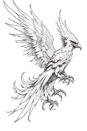 phoenix rising from the ashes tattoo design idea