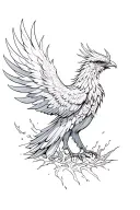 phoenix rising from the ashes tattoo design idea