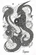 Constellation Scorpio and Gemini tattoo design idea