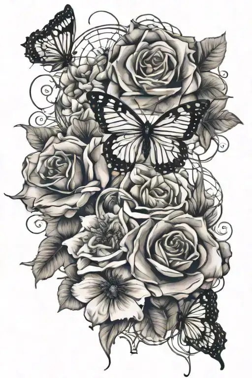 flowers, butterfly, bird, 9:11, spiderweb, "stronger than yesterday" tattoo design idea