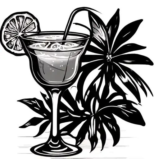 mamma mia musical and margarita glass filled tattoo design idea