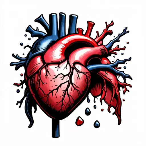 hypoplastic left heart syndrome heart with stone falling off of it with Ezekiel 36:26 next to it tattoo design idea