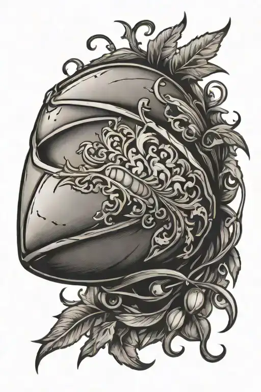 chasse, rugby ball tattoo design idea