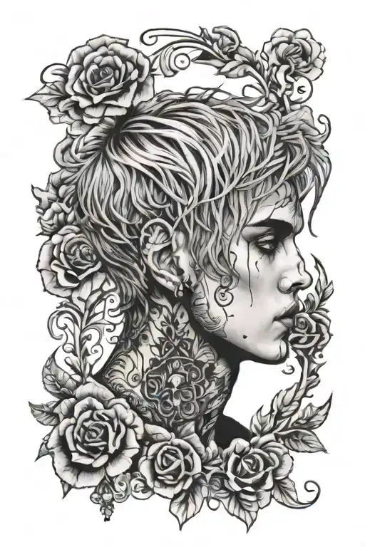 lil peep gbc goth tattoo design idea