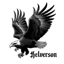 "Helverson" eagle flying tattoo design idea