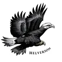 "Helverson" eagle flying tattoo design idea