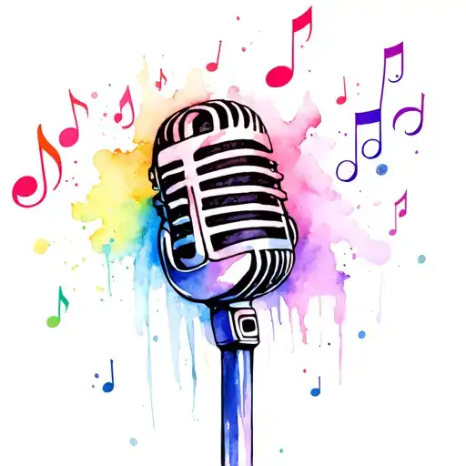 music notes microphone spikers  tattoo design idea