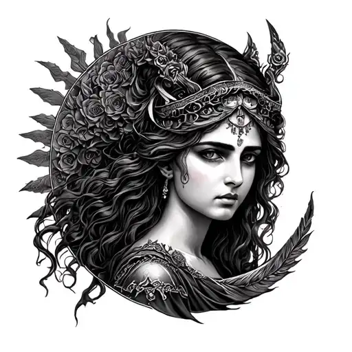 hecate triple goddess tattoo tattoo design idea