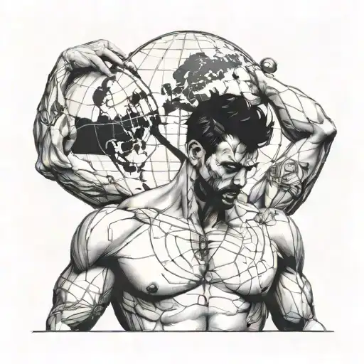 atlas holding the world on his shoulders Him being tattoo design idea