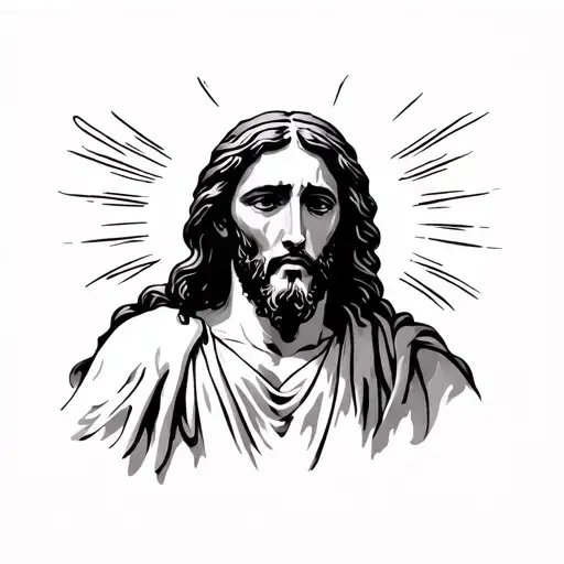 Crying Jesus tattoo design idea