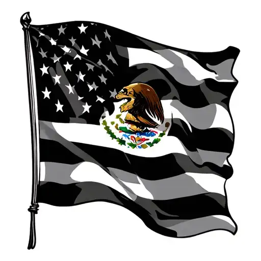 Mexican American pride flag forearm tattoo tattoo design idea