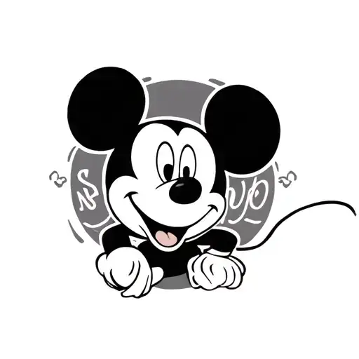 Gangster mickey mouse tattoo design idea