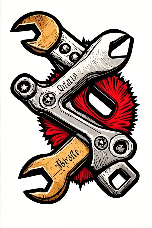 adjustable wrench tattoo design idea