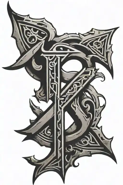 Bind Rune protection symbol tattoo design idea