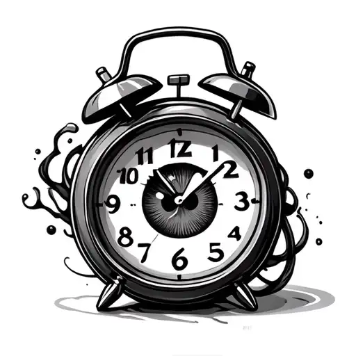 electric alarm clock with eyes tattoo design idea