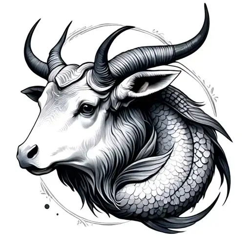 taurus and pisces zodiac sign tattoo design idea