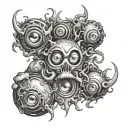 three eyes Eldritch clustered   tattoo design idea