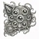 three eyes Eldritch clustered   tattoo design idea